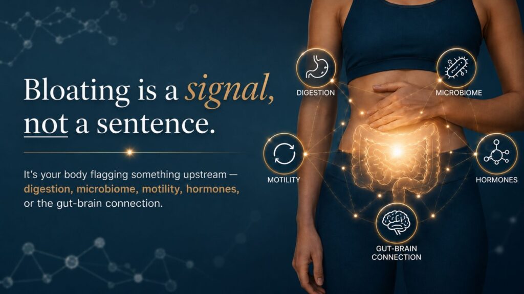 Woman experiencing discomfort from chronic bloating